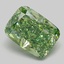 3.09 Ct. Fancy Vivid  Green Cushion Lab Grown Diamond