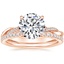 14K Rose Gold Petite Twisted Vine Hidden Halo Diamond Ring with Luxe Ballad Diamond Ring (1/4 ct. tw.)