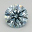 0.82 Ct. Fancy Intense Greenish Blue Round Lab Grown Diamond