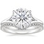 18KW Moissanite Reverie Ring with Flair Diamond Ring (1/6 ct. tw.), smalltop view