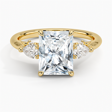 Three Stone Cathedral Engagement Ring