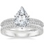 18K White Gold Tacori Sculpted Crescent Knife Edge Diamond Ring with Tacori Dantela Diamond Ring (1/8 ct. tw.)