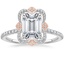 18K White Gold Mixed Metal Reina Diamond Ring, smalltop view