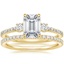 18K Yellow Gold Lyra Diamond Ring (1/4 ct. tw.) with Luxe Ballad Diamond Ring (1/4 ct. tw.)