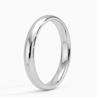 3mm Slim Profile Wedding Ring in Platinum