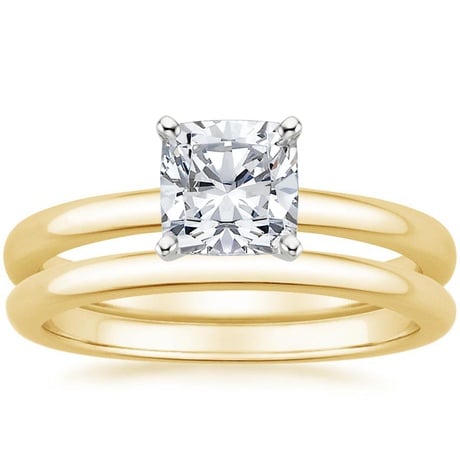 18K Yellow Gold 2mm Comfort Fit Bridal Set