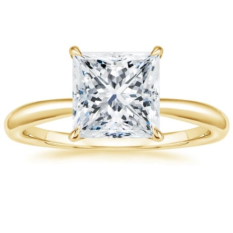 18K Yellow Gold Freesia Ring with Curved Versailles Diamond Ring