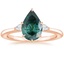 14K Rose Gold Aria Perfect Fit Three Stone Diamond Ring, smalltop view