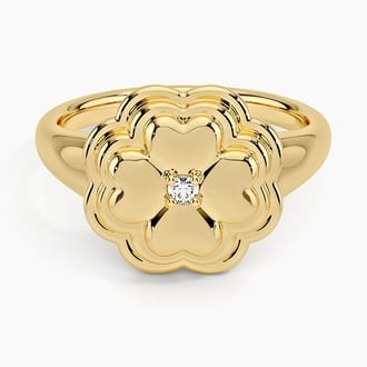 Four Leaf Clover Diamond Ring