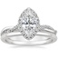 Platinum Petite Twisted Vine Halo Diamond Ring (1/4 ct. tw.) with Petite Comfort Fit Wedding Ring