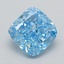 0.70 Ct. Fancy Vivid  Blue Cushion Lab Grown Diamond