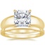 18K Yellow Gold Adrian Ring with Petite Quattro Wedding Ring