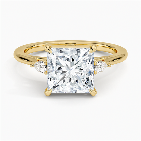 Three Stone Pear Engagement Ring - Aria