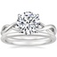18K White Gold Eden Diamond Ring with Petite Comfort Fit Wedding Ring