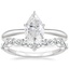 18KW Moissanite Freesia Ring with Curved Versailles Diamond Ring, smalltop view