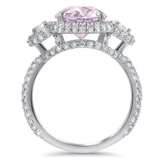 Custom Three-Stone Micro Pave Diamond Engagement Ring