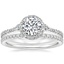 Platinum Luxe Aria Halo Diamond Ring with Luxe Ballad Diamond Ring (1/4 ct. tw.)
