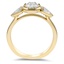 Modern Three Stone Ring with Trillion Accents, smallside view