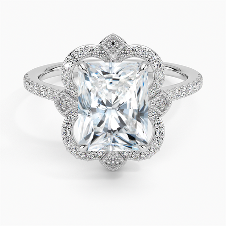 18K White Gold Reina Halo Diamond Ring