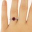 The Wine and Roses Ring, smalltop view on a hand