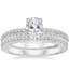 18K White Gold Tacori Sculpted Crescent Knife Edge Diamond Ring with Tacori Dantela Diamond Ring (1/8 ct. tw.)