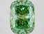 4.05 Ct. Fancy Vivid Green Cushion Lab Grown Diamond