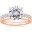 14KR Moissanite Sienna Diamond Ring (2/5 ct. tw.) with Petite Quattro Diamond Ring, smalltop view