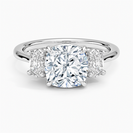 Platinum Oval-Cut Three Stone Diamond Ring (1/2 ct. tw.)