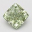 1.58 Ct. Fancy Vivid Green Cushion Lab Grown Diamond