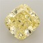 7.30 Ct. Fancy Vivid Yellow Cushion Lab Grown Diamond