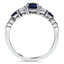 Delicate Claw Prong Diamond and Sapphire Ring, smallside view