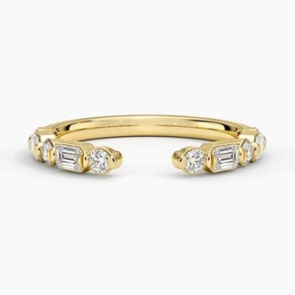 Kensington Emerald Cut and Round Lab Diamond Open Ring