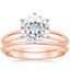14KR Moissanite Six-Prong Classic Bridal Set, smalltop view