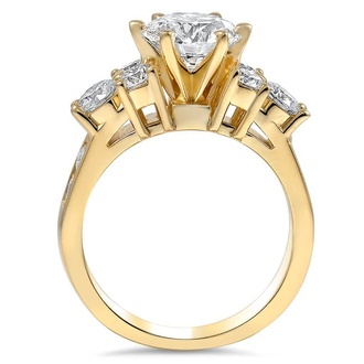 Custom Cluster Accent and Channel Set Diamond Ring