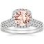 18KW Morganite Odessa Diamond Ring (1/5 ct. tw.) with Sonora Diamond Ring (1/8 ct. tw.), smalltop view