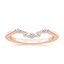 14K Rose Gold Cometa Contoured Diamond Ring, smalltop view