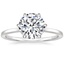 18K White Gold Secret Halo Six-Prong Diamond Ring, smalltop view