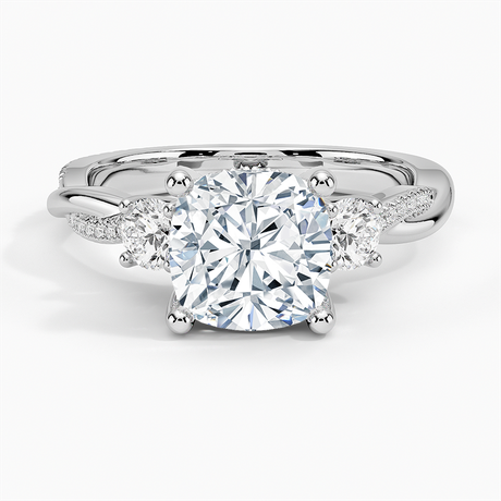 Nature Inspired Three Stone Diamond Engagement Ring