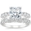 18K White Gold Montage Diamond Ring with Olivetta Diamond Ring