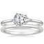 18K White Gold Horizontal Petite Comfort Fit Ring with Petite Comfort Fit Wedding Ring
