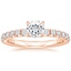 14K Rose Gold Olympia Half Coverage Diamond Ring, smalltop view