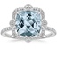 18K White Gold Reina Halo Diamond Ring, smalltop view