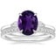Platinum Perfect Fit Three Stone Pear Diamond Ring with Luxe Ballad Diamond Ring