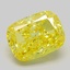 6.07 Ct. Fancy Vivid  Yellow Cushion Lab Grown Diamond