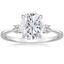 Platinum Petite Selene Three Stone Diamond Ring (1/10 ct. tw.), smalltop view