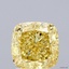 2.88 Ct. Fancy Vivid Yellow Cushion Lab Grown Diamond