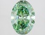 2.10 Ct. Fancy Vivid Green Oval Lab Grown Diamond