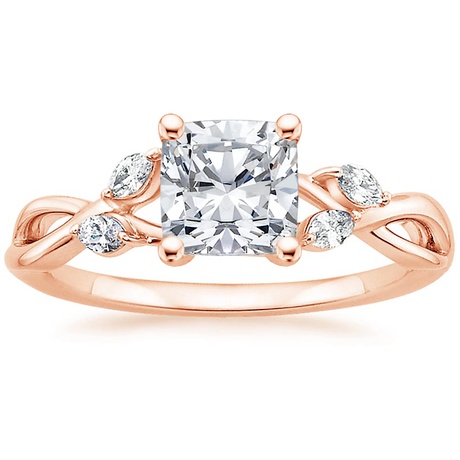 14K Rose Gold Willow Diamond Ring (1/8 ct. tw.) with Winding Willow Diamond Ring (1/8 ct. tw.)