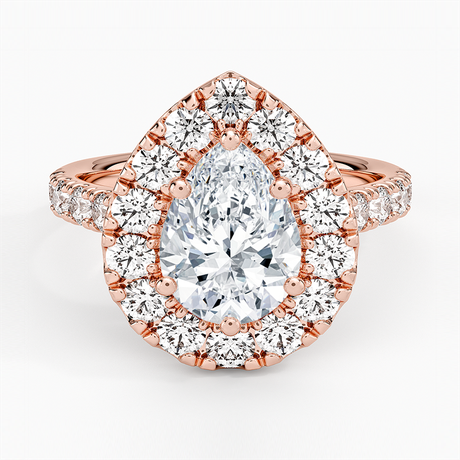 14K Rose Gold Adele Halo Diamond Ring