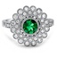 Custom Double Milgrain Bezel Halo Diamond Ring